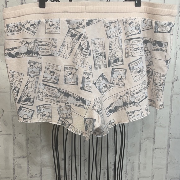 Disney Winnie the Pooh Sleep Shorts Thin Fleece Comic Print Draw String Waist - Picture 5 of 10